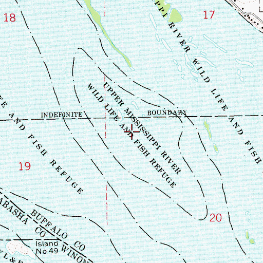 Topographic Map of Middle Island (historical), WI