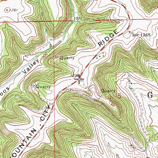 Topographic Map of Oak Grove School (historical), WI