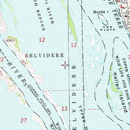 Topographic Map of Somerfield Island (historical), WI