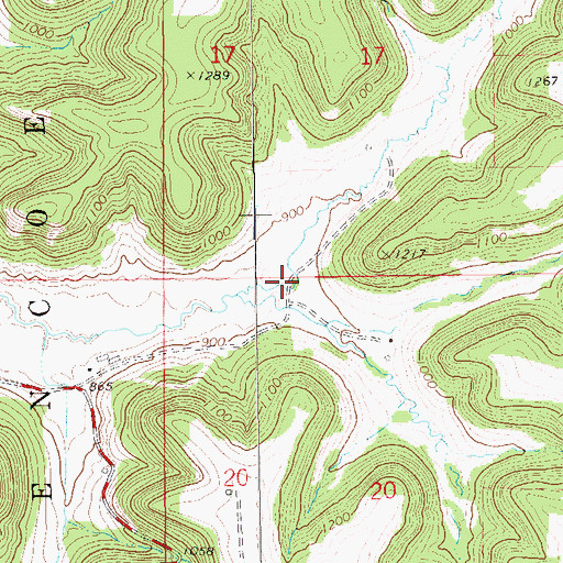 Topographic Map of Upper Irish Valley School (historical), WI