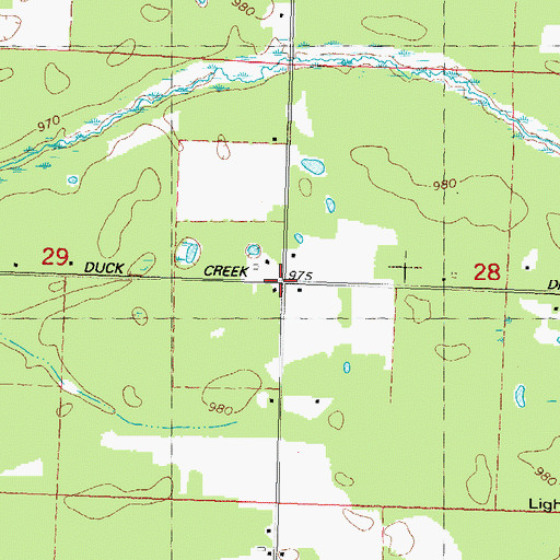 Topographic Map of Adams Center (historical), WI