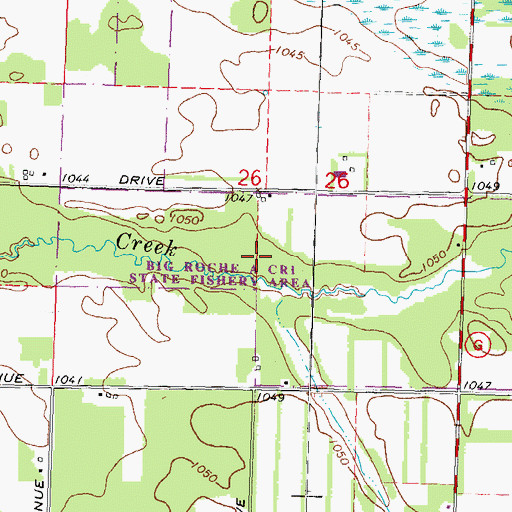 Topographic Map of Big Roche A Cri State Fishery Area, WI
