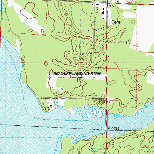 Topographic Map of Dellaire Landing Strip (historical), WI