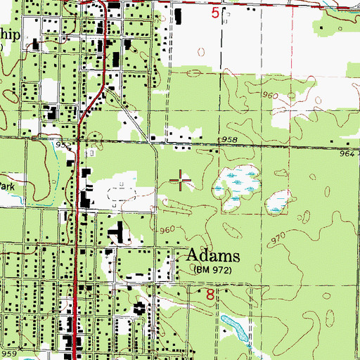 Topographic Map of Adams - Friendship Elementary School, WI
