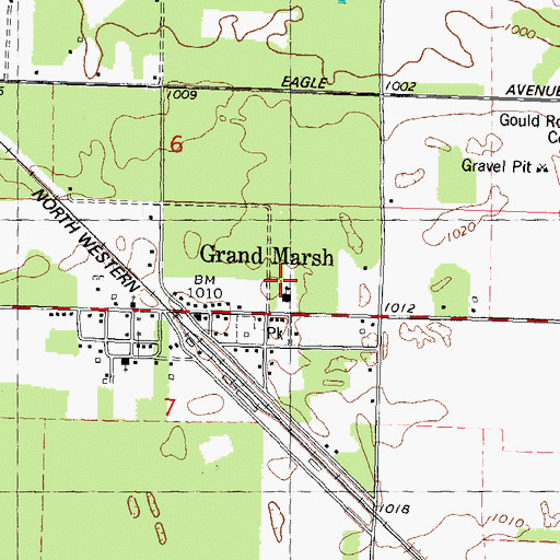 Topographic Map of Grand Marsh Elementary School, WI