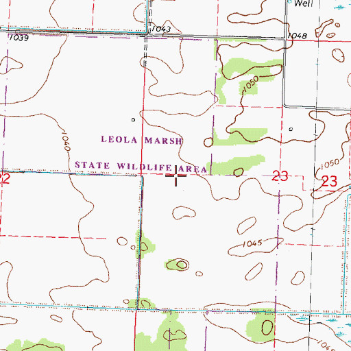 Topographic Map of Leola Marsh State Wildlife Area, WI