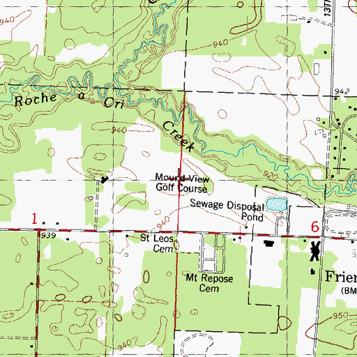 Topographic Map of Mound View Golf Course, WI