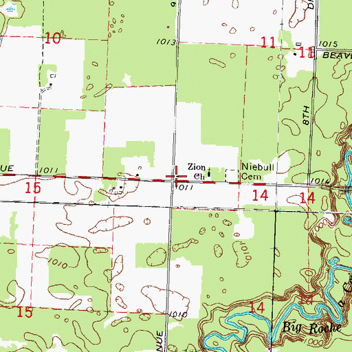 Topographic Map of Niebull School (historical), WI