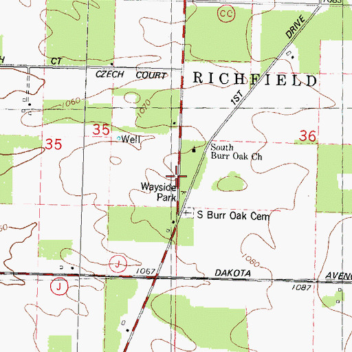 Topographic Map of Pilot Knob (historical), WI