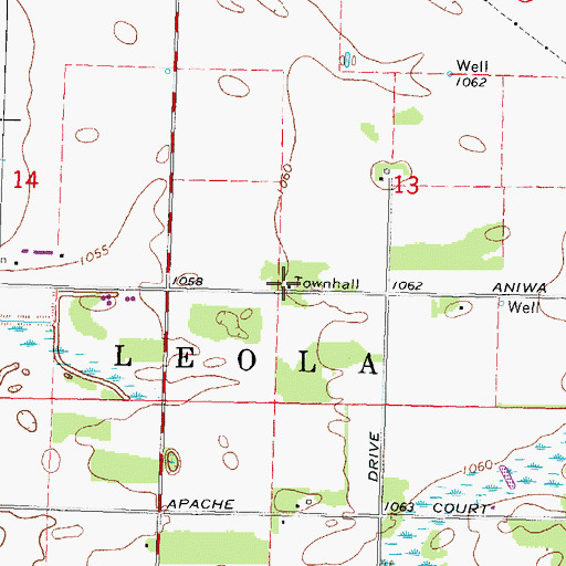 Topographic Map of Pole Bridge School (historical), WI