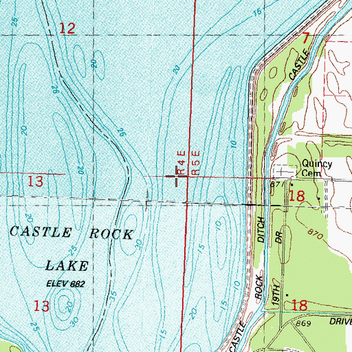 Topographic Map of Quincy (historical), WI