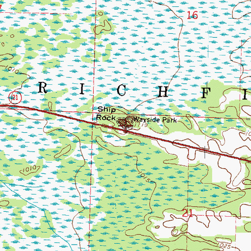 Topographic Map of Ship Rock Park, WI