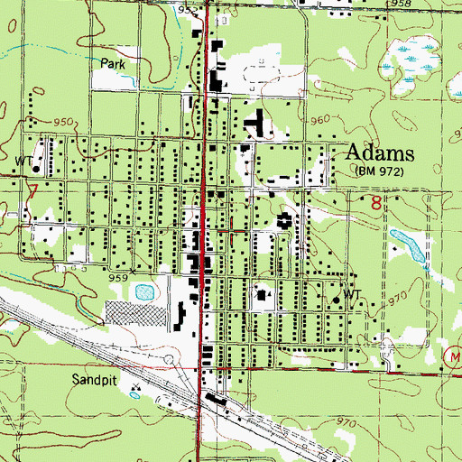 Topographic Map of Trinity Lutheran Church, WI