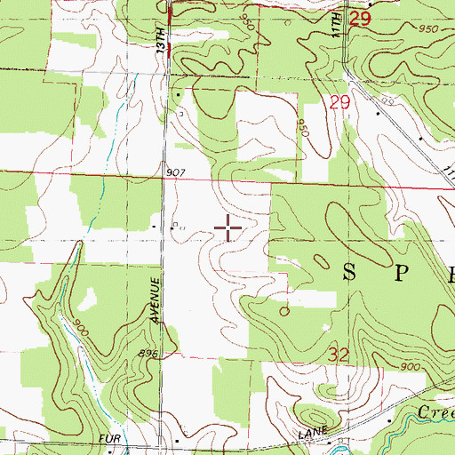 Topographic Map of Twin Valley School (historical), WI