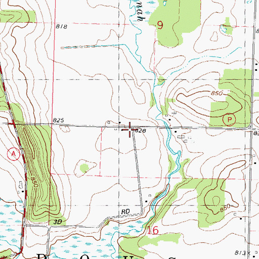Topographic Map of Douglas Center, WI