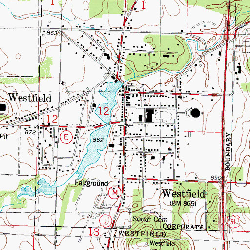 Topographic Map of Faith United Methodist Church, WI