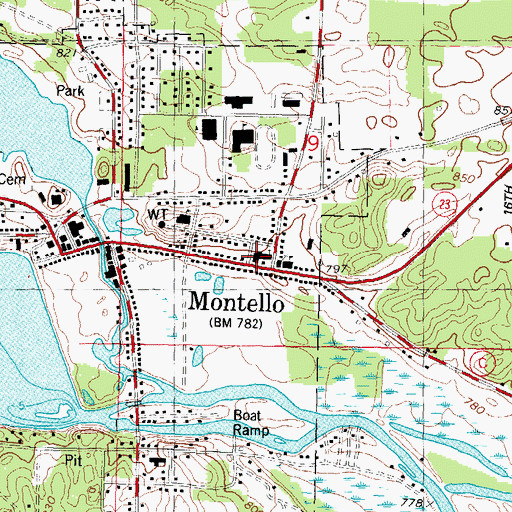 Topographic Map of Saint John the Baptist Catholic Church, WI