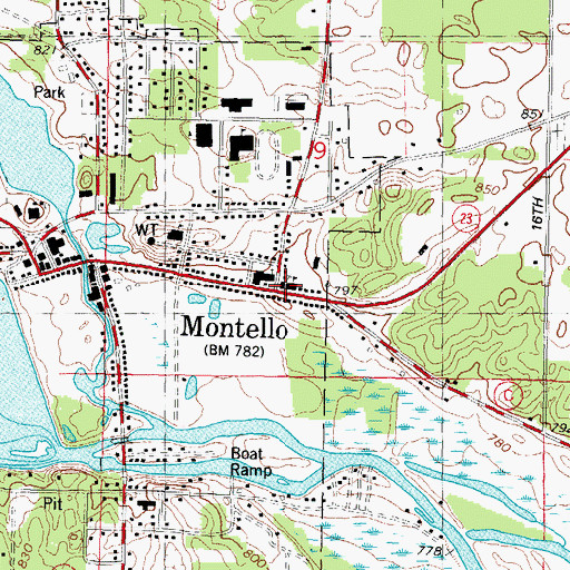 Topographic Map of Saint John's Lutheran School, WI