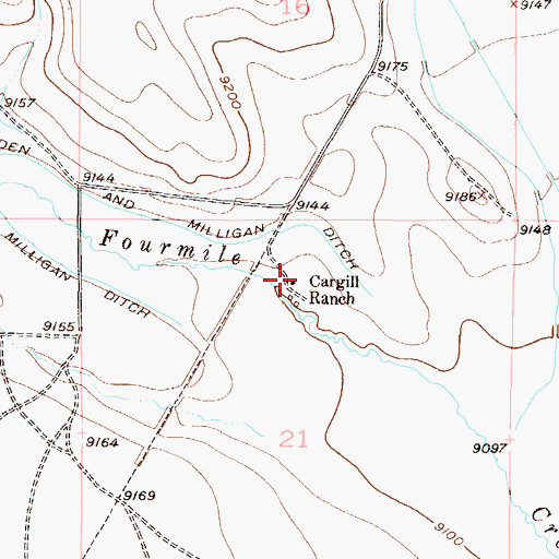 Topographic Map of Cargill Ranch, CO