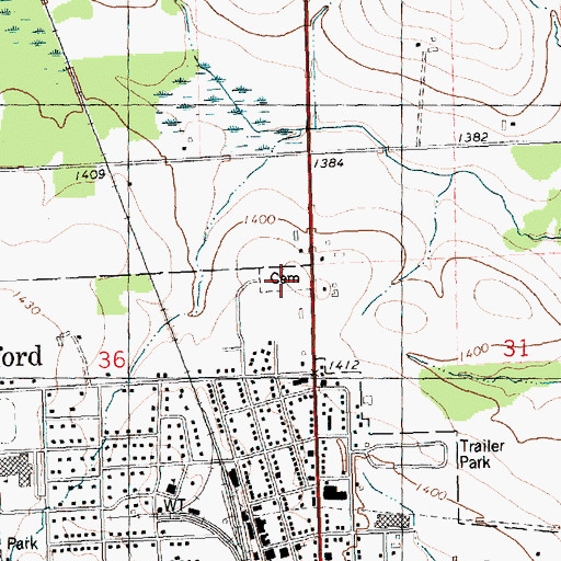Topographic Map of Abbotsford Public Cemetery, WI