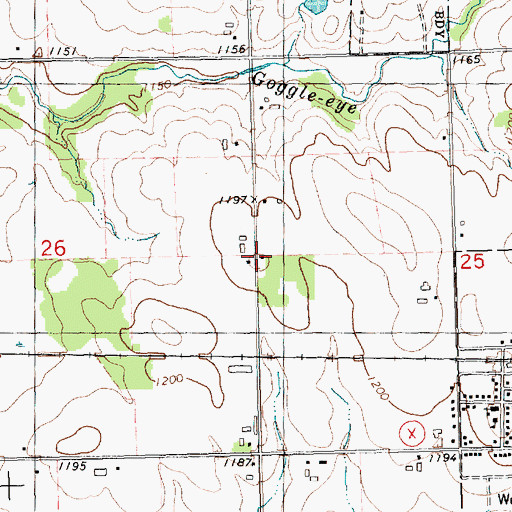 Topographic Map of Bi-Centennial School (historical), WI