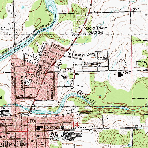 Topographic Map of Bible Baptist Church, WI