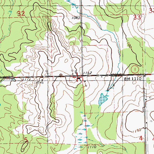 Topographic Map of Blackberry School (historical), WI