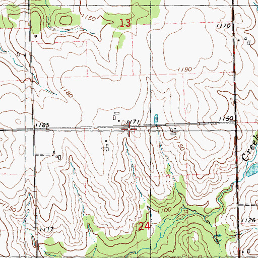 Topographic Map of Breezy Hill School (historical), WI