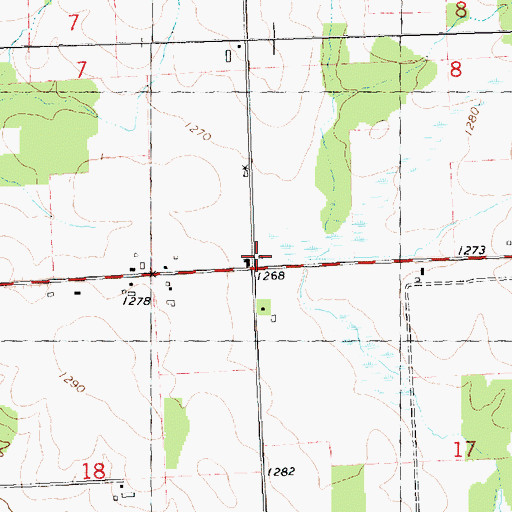 Topographic Map of Catlin School (historical), WI