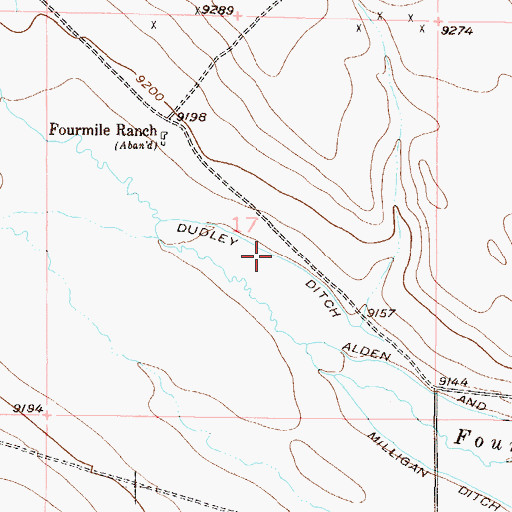Topographic Map of Dudley Ditch, CO