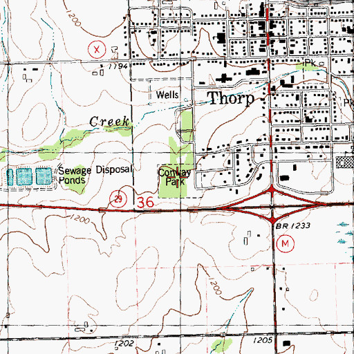 Topographic Map of Conway Park, WI