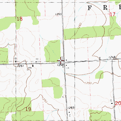 Topographic Map of Cozy Corner School (historical), WI