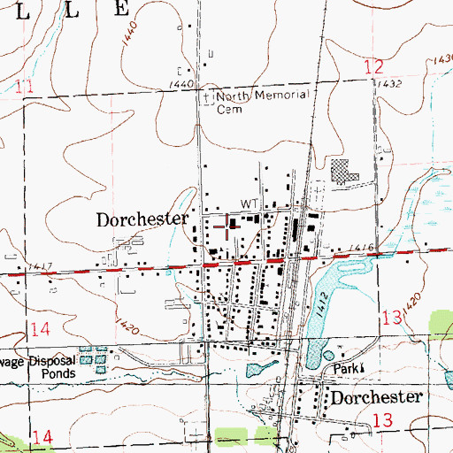 Topographic Map of Dorchester Elementary School, WI