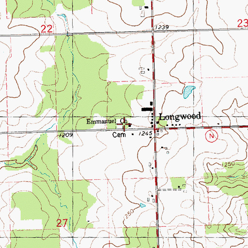 Topographic Map of Emmanuel Church, WI