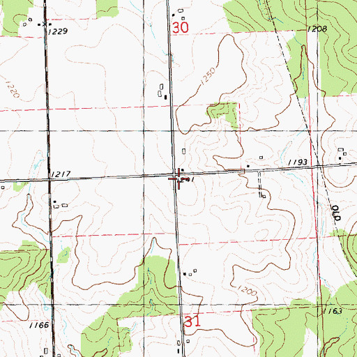 Topographic Map of Franklin School (historical), WI