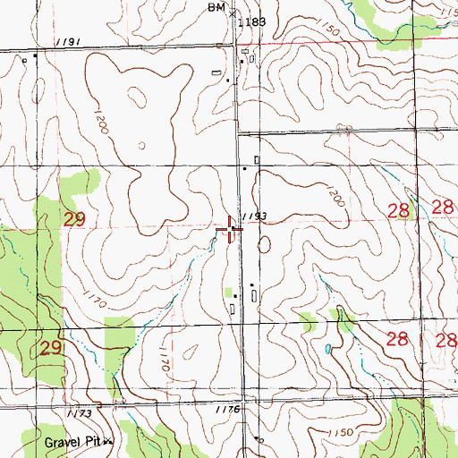 Topographic Map of Goff School (historical), WI