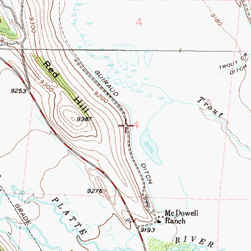 Topographic Map of Guiraud Ditch, CO