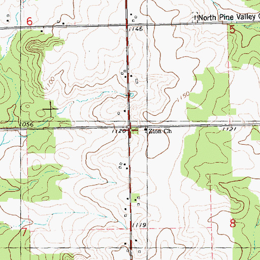 Topographic Map of Hillside School (historical), WI