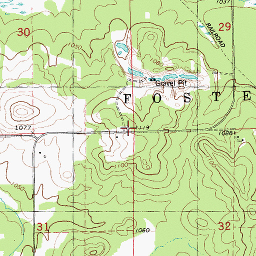 Topographic Map of Lone Pine School (historical), WI