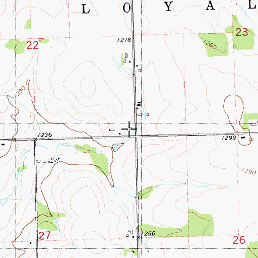 Topographic Map of Mack School (historical), WI