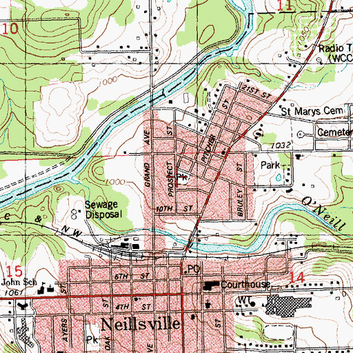 Topographic Map of Northside Park, WI