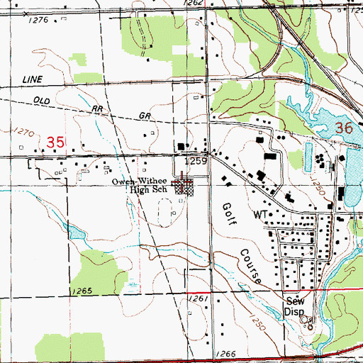 Topographic Map of Owen - Withee High School, WI
