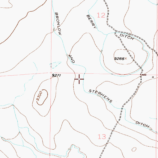 Topographic Map of Bronlow and Stephens Ditch, CO