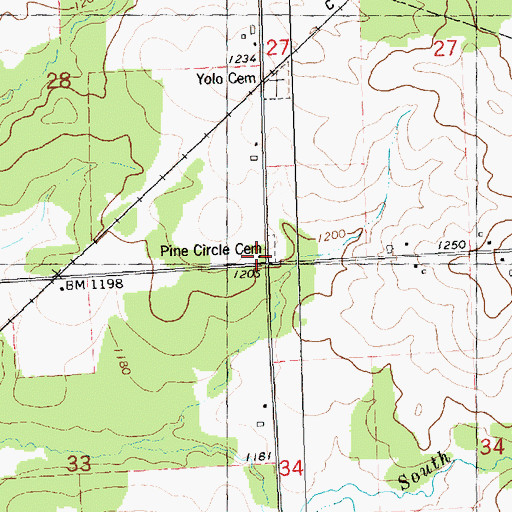 Topographic Map of Pine Circle School (historical), WI