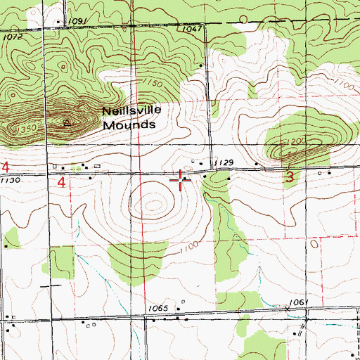 Topographic Map of Pine Valley Mound School (historical), WI