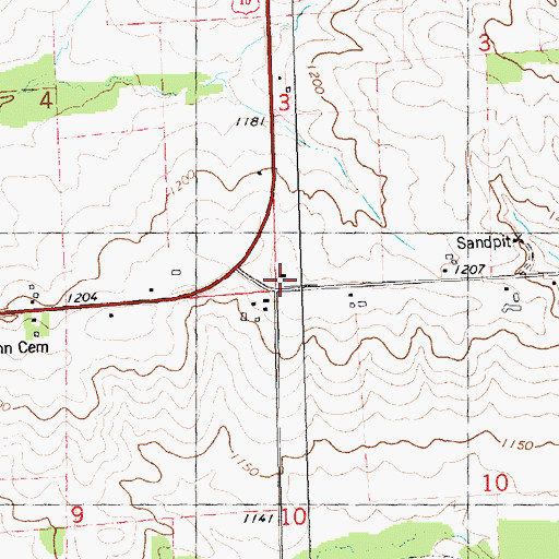 Topographic Map of Poplar Grove School (historical), WI