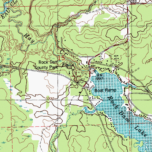 Topographic Map of Rock Dam County Park, WI
