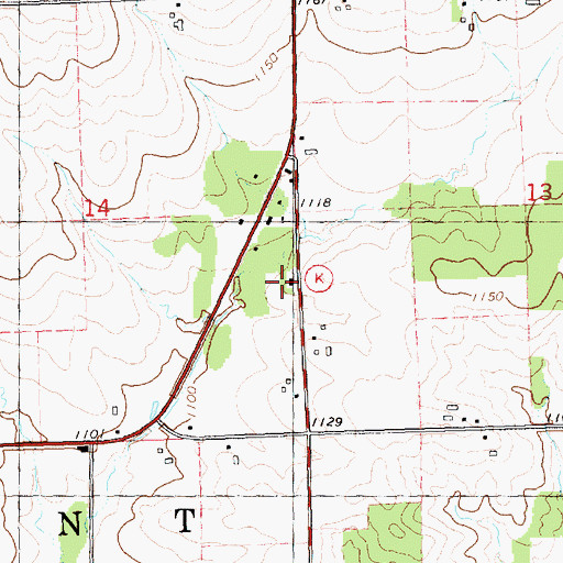 Topographic Map of Roder School (historical), WI