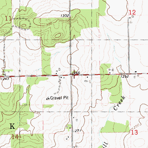 Topographic Map of Romadka School (historical), WI