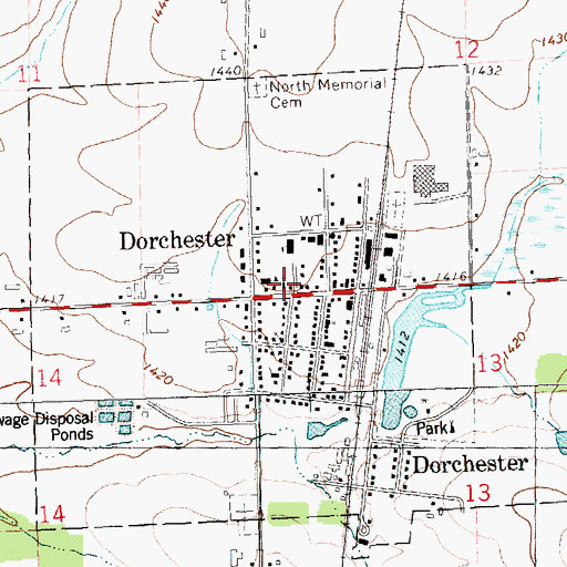 Topographic Map of Saint Louis Church, WI